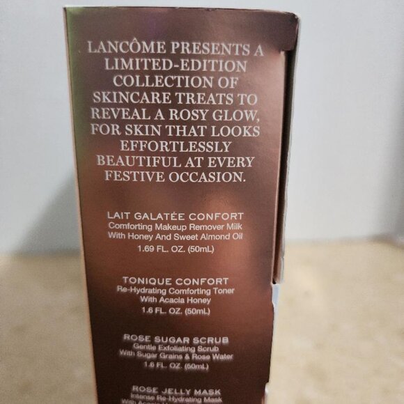 4pc Lancome Rosy Skincare Collection Makeup Remover Scrub Toner Mask New in Box - Picture 4 of 5